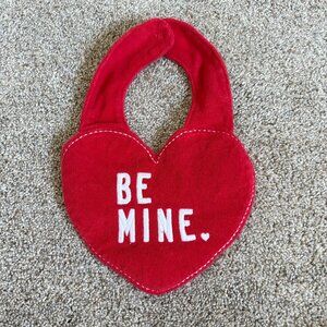 Be Mine Valentine’s Day Baby Feeding Drool Bib Red Heart